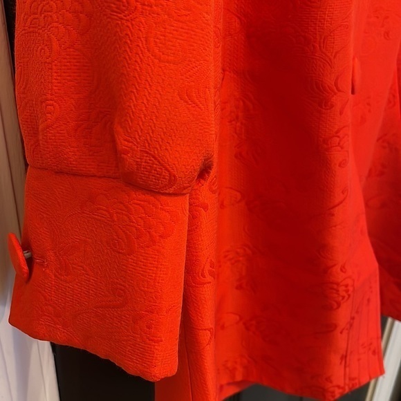 GEORGE SIMONTON Orange Red Lined Spring Jacket Vintage Collar Size 14 - Picture 3 of 6